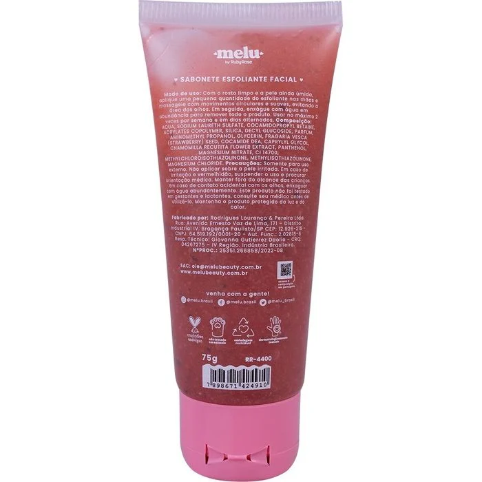 Sabonete Facial Esfoliante Melu Rr4400 Rubyrose - Imagem 2