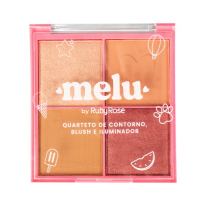 Quarteto Contorno Blush Iluminador Melu Rr7531 Rubyrose